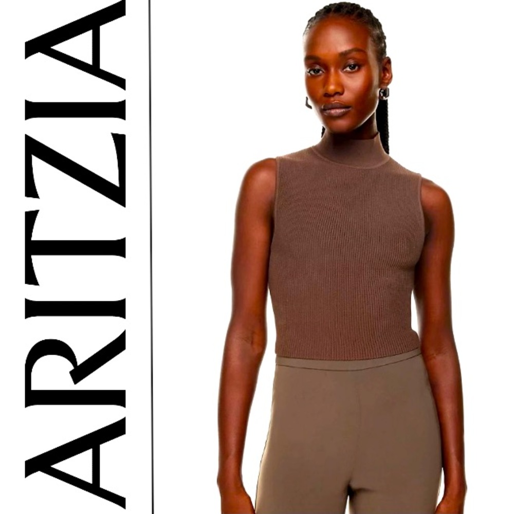 ARITZIA - Babaton Sculpt Knit Mockneck Tank - Size: M